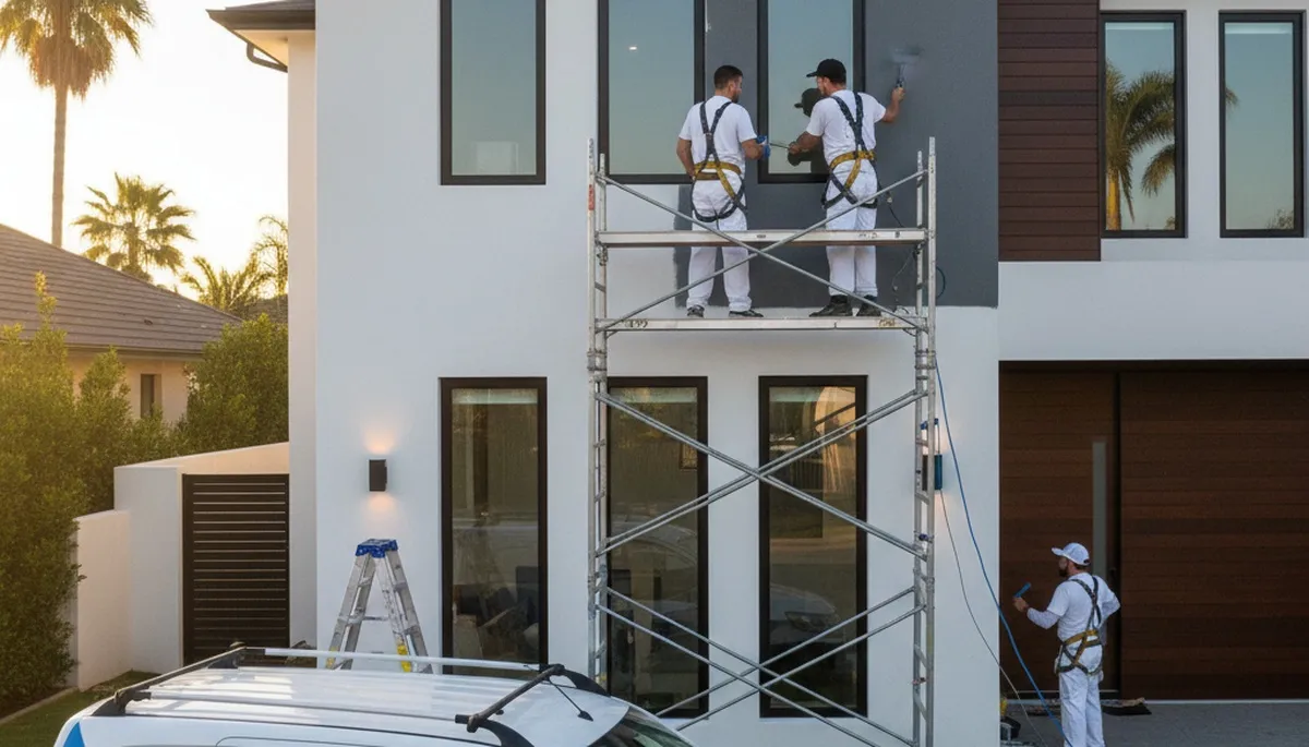 Professional exterior house painters applying durable coating in Redding, CA