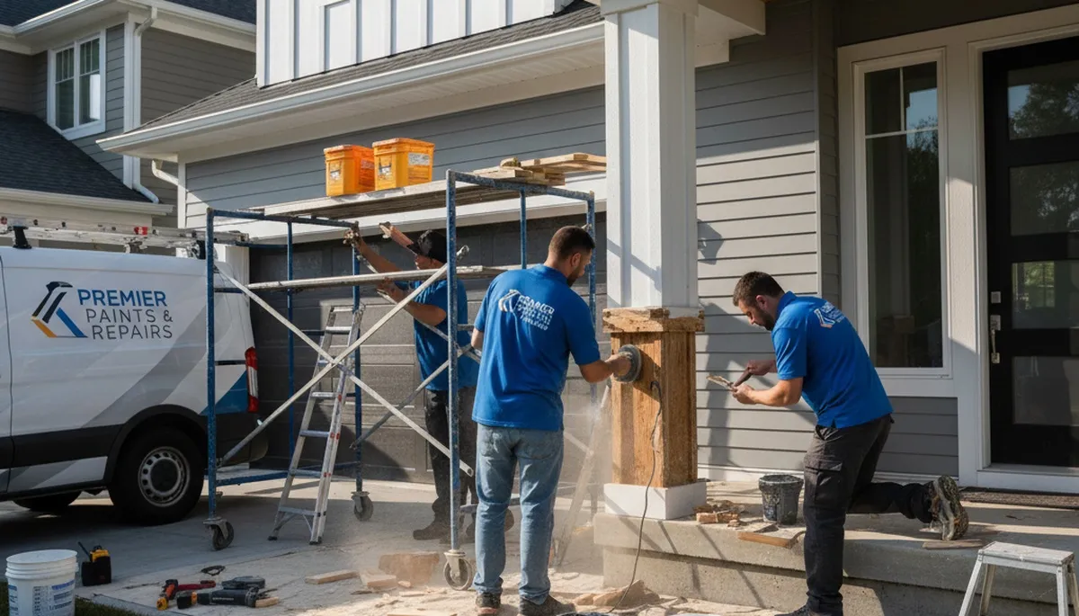 Professional wood rot repair on exterior siding by house painters in Redding, CA